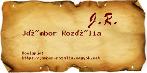 Jámbor Rozália névjegykártya