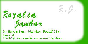 rozalia jambor business card